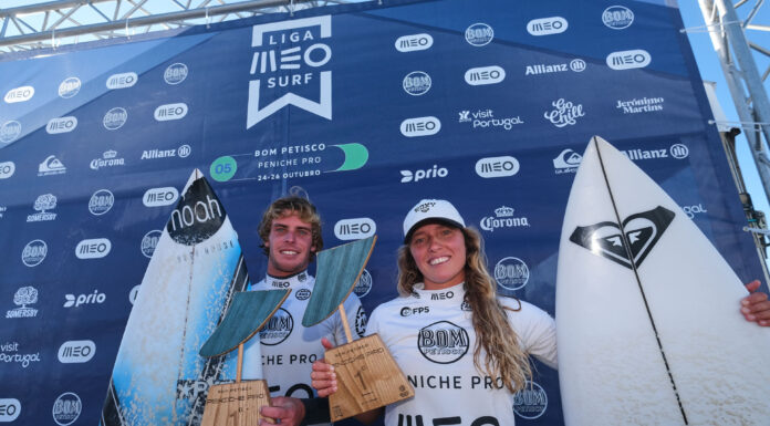 Liga MEO Surf – Francisca Veselko e Afonso Antunes conquistam Bom Petisco Peniche Pro